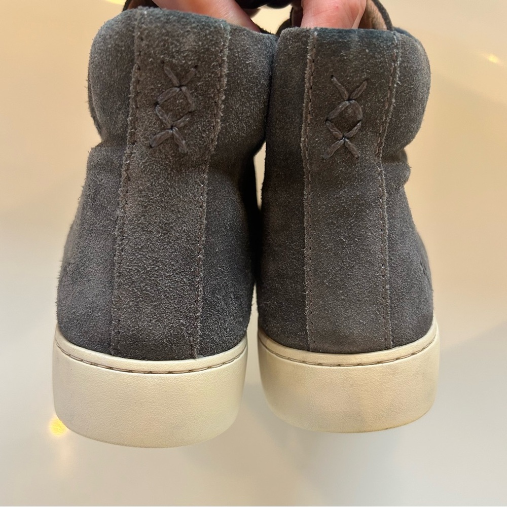 Frye Dark Gray Suede Front-Zip Wedge Sneakers - Picture 5 of 9